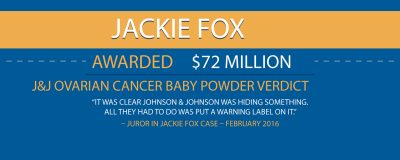 72 Million Talcum Verdict Jackie Fox Infographic