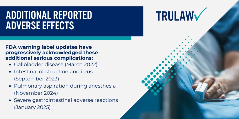 GLP-1 Medications and Ozempic Lawsuits; What Is Ozempic and How Does It Work; Other GLP-1 Medications Involved in Litigation; Serious Side Effects Linked to Ozempic; Gastrointestinal Injuries and Complications; Vision Loss and NAION Concerns; Additional Reported Adverse Effects