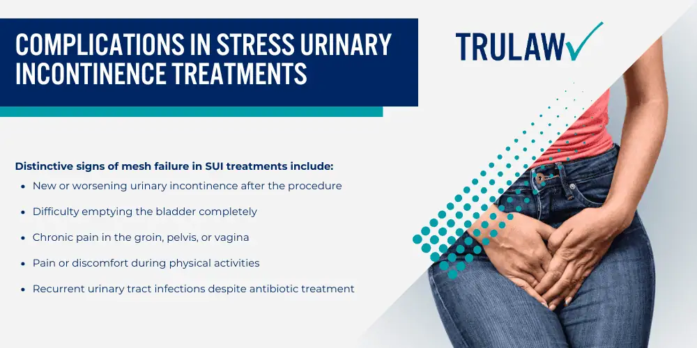 How Can A Transvaginal Mesh Attorney from TruLaw Help You; Major Causes of Transvaginal Mesh Device Failure; Design Flaws in Pelvic Mesh Implant Devices;  Surgical Technique Issues in Transvaginal Mesh Surgery; Identifying Signs of Transvaginal Mesh Implant Failure; Warning Signs for Patients with Pelvic Organ Prolapse; Complications in Stress Urinary Incontinence Treatments