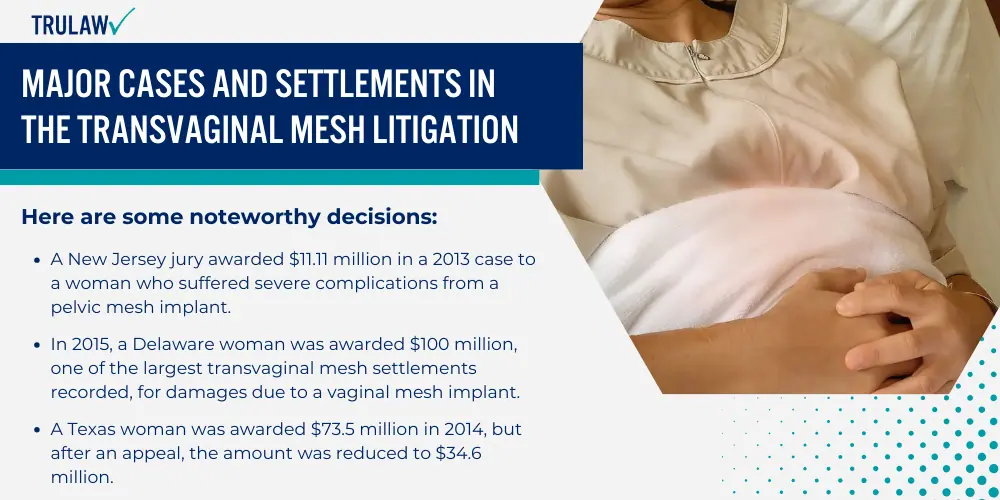 Major Cases and Settlements in the Transvaginal Mesh Litigation