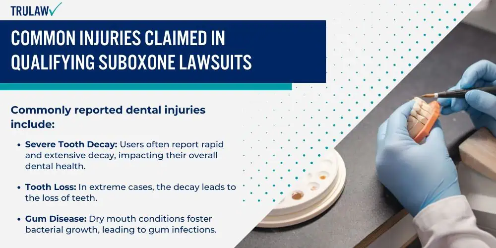 Common Injuries Claimed in Qualifying Suboxone Lawsuits