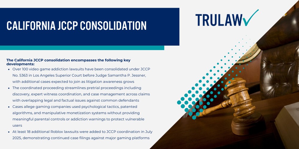 Estimated Video Game Addiction Lawsuit Settlement Amounts; Settlement Projections by Case Severity; Why No Standardized Settlement Amounts Exist Yet; Factors That Affect Video Game Addiction Lawsuit Payout Amounts; Severity and Duration of Addiction; Age at Addiction Onset; Documentation and Evidence Quality; Types of Damages Recoverable in Video Game Addiction Lawsuits; Economic Damages; Non-Economic Damages; Punitive Damages Potential; Video Game Companies and Games Named in Addiction Lawsuits; Major Defendant Companies; Specific Games and Addictive Features Alleged; How Video Game Addiction Settlement Values Are Calculated; Settlement Calculation Methodologies; Building Case Value Through Strategic Documentation; Current Video Game Addiction Litigation Status and Timeline; California JCCP Consolidation