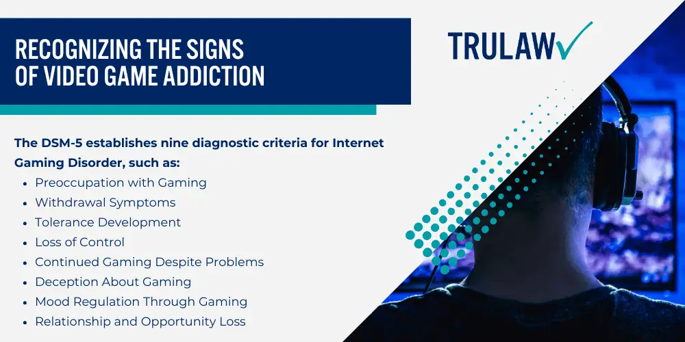 Video Game Addiction Lawsuit Legal Overview; Major Developers Facing Video Game Addiction Lawsuits; How Can a Video Game Addiction Cause Mental and Physical Harm; Psychological Tactics_ Addictive Game Mechanic Design; Incentivizing In-Game Purchases Through Microtransactions; Physical and Mental Health Effects of Internet Gaming Disorder; Recognizing the Signs of Video Game Addiction