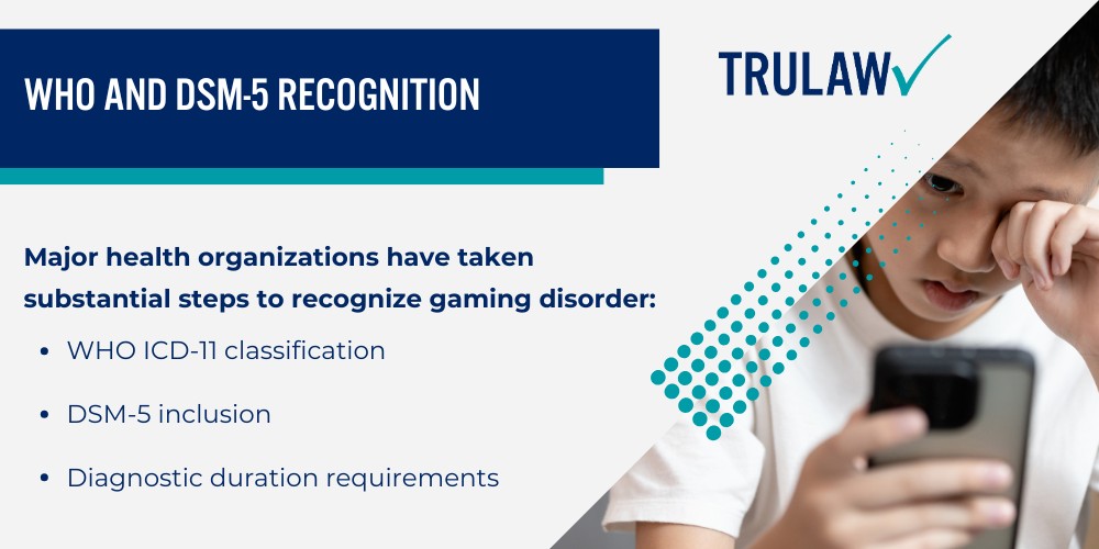 What Is a Video Game Addiction Lawsuit; The Basis of Video Game Addiction Claims; Major Gaming Companies Facing Legal Action; Microsoft and Activision Blizzard; Epic Games and Roblox Corporation; Nintendo, Electronic Arts, and Other Defendants; Legal Grounds and Allegations in Video Game Lawsuits; Product Liability and Failure to Warn; Privacy Violations and Data Harvesting; Privacy Violations and Data Harvesting; Internet Gaming Disorder_ A Recognized Mental Health Condition; WHO and DSM-5 Recognition