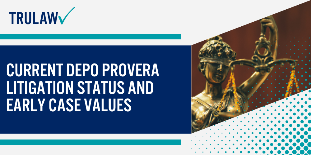 Medical Conditions Linked to Depo Provera Claims; Types of Damages Recoverable in Birth Control Injury Cases; How Product Liability Laws Impact Settlement Values; Historical Settlement Amounts in Similar Pharmaceutical Cases; Current Depo Provera Litigation Status and Early Case Values