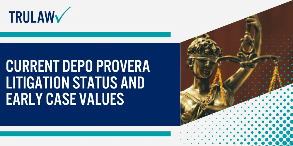 Medical Conditions Linked to Depo Provera Claims; Types of Damages Recoverable in Birth Control Injury Cases; How Product Liability Laws Impact Settlement Values; Historical Settlement Amounts in Similar Pharmaceutical Cases; Current Depo Provera Litigation Status and Early Case Values