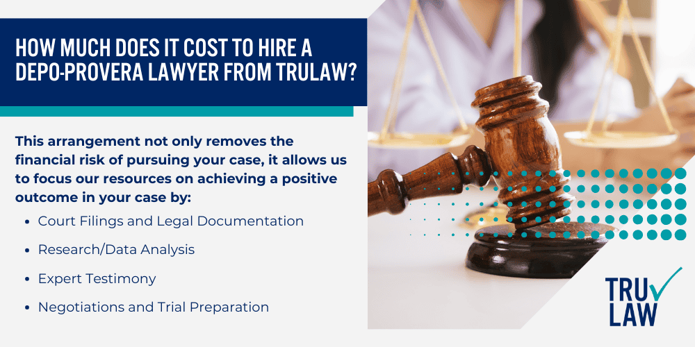 How Can A Depo-Provera Attorney from TruLaw Help You; How much does it cost to hire a Depo-Provera lawyer from TruLaw 