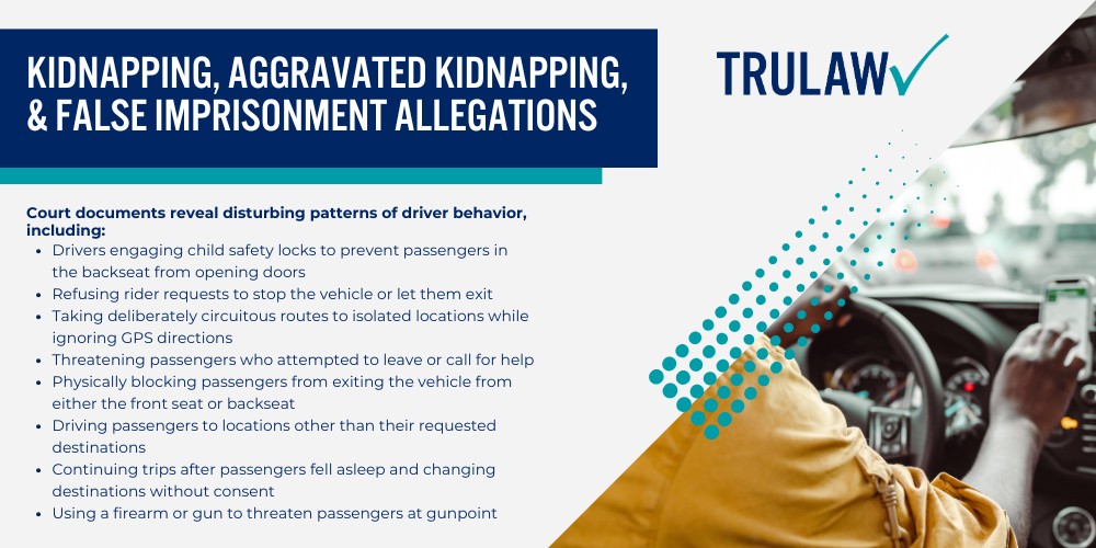 What Is the Uber Passenger Sexual Assault MDL; Current Status of the Uber MDL; Types of Claims Included in the Uber MDL; Kidnapping, Aggravated Kidnapping, and False Imprisonment Allegations