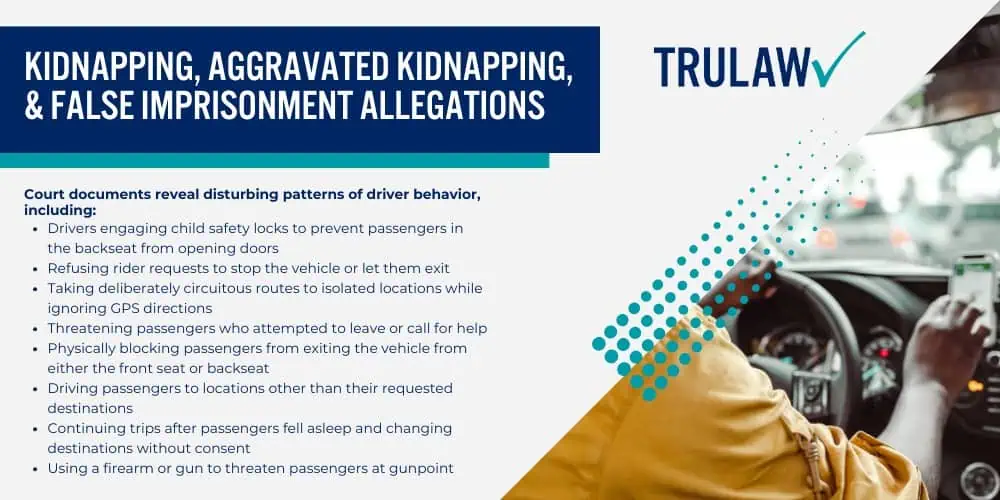 What Is the Uber Passenger Sexual Assault MDL; Current Status of the Uber MDL; Types of Claims Included in the Uber MDL; Kidnapping, Aggravated Kidnapping, and False Imprisonment Allegations