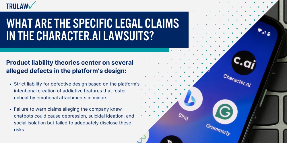 What Are the Specific Legal Claims in the Character.AI Lawsuits