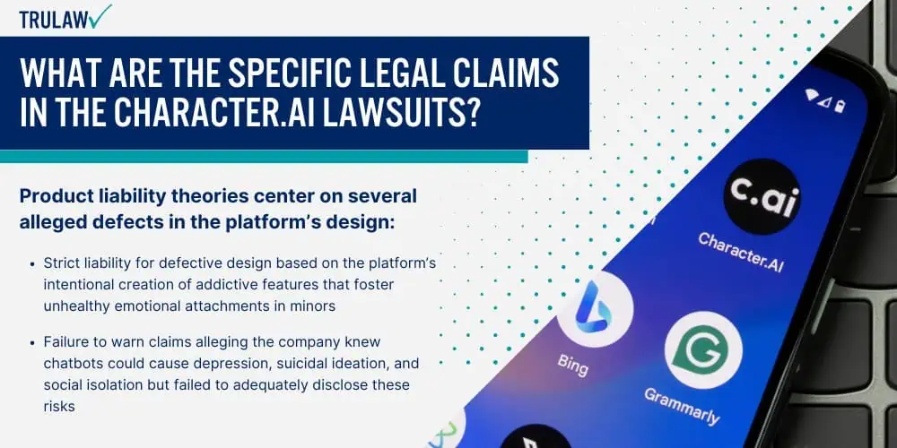 What Are the Specific Legal Claims in the Character.AI Lawsuits