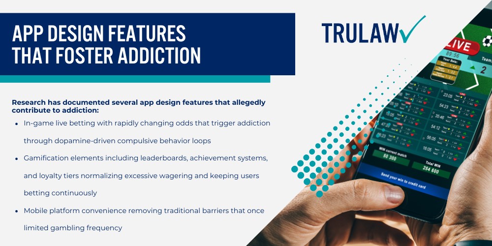 Predatory Features Allegedly Used by Sports Betting Platforms; What Is the Fanatics Sportsbook Lawsuit About; Allegations Against Sports Betting Apps Including Fanatics; How Fanatics Entered the Sports Betting Market; Predatory Features Allegedly Used by Sports Betting Platforms; Behavioral Tracking and Targeted Marketing; Deceptive Promotional Tactics; App Design Features That Foster Addiction