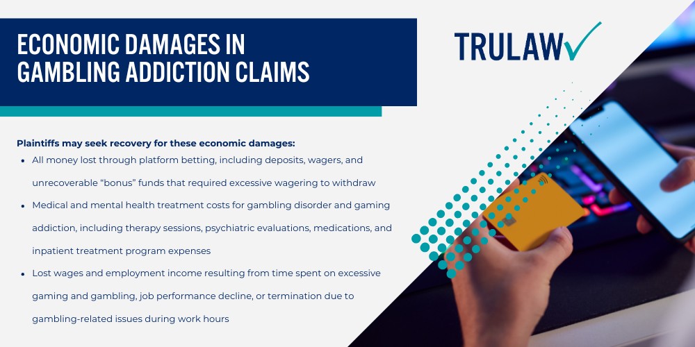 Knowing Gambling Addiction Lawsuit Settlement Amounts; Projected Settlement Ranges for Gambling Addiction Cases; Factors That Determine Individual Settlement Values; The Legal Basis for Gambling Addiction Lawsuits; Platforms Named in Current Gambling Addiction Litigation; Allegations Against Online Gambling Platforms; Factors Affecting Gambling Addiction Settlement Amounts; Financial Loss Documentation and Calculation Methods; Evidence of Platform Targeting and Exploitation; Types of Damages Available in Gambling Addiction Cases; Economic Damages in Gambling Addiction Claims