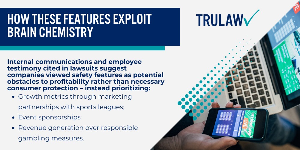 Predatory Tactics Alleged in Sports Betting Lawsuits; Addictive App Design Features; How These Features Exploit Brain Chemistry