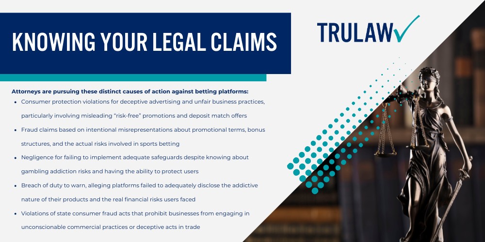 Predatory Tactics Alleged in Sports Betting Lawsuits; Addictive App Design Features; How These Features Exploit Brain Chemistry; Sports Betting Addiction_ Warning Signs and Health Impacts; Predatory Tactics Alleged in Sports Betting Lawsuits; Addictive App Design Features; How These Features Exploit Brain Chemistry; Sports Betting Addiction_ Warning Signs and Health Impacts; Mental Health and Life Consequences; Who Qualifies to File a Sports Betting Lawsuit; Eligibility Criteria for Sports Betting Claims; Specific Circumstances That Strengthen Claims; Knowing Your Legal Claims
