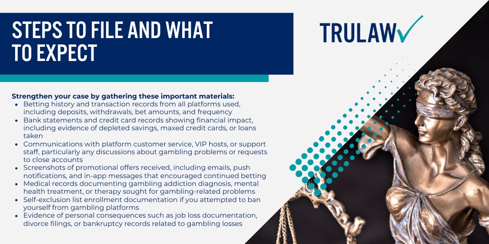 Predatory Tactics Alleged in Sports Betting Lawsuits; Addictive App Design Features; How These Features Exploit Brain Chemistry; Sports Betting Addiction_ Warning Signs and Health Impacts; Predatory Tactics Alleged in Sports Betting Lawsuits; Addictive App Design Features; How These Features Exploit Brain Chemistry; Sports Betting Addiction_ Warning Signs and Health Impacts; Mental Health and Life Consequences; Who Qualifies to File a Sports Betting Lawsuit; Eligibility Criteria for Sports Betting Claims; Specific Circumstances That Strengthen Claims; Knowing Your Legal Claims; Steps to File and What to Expect